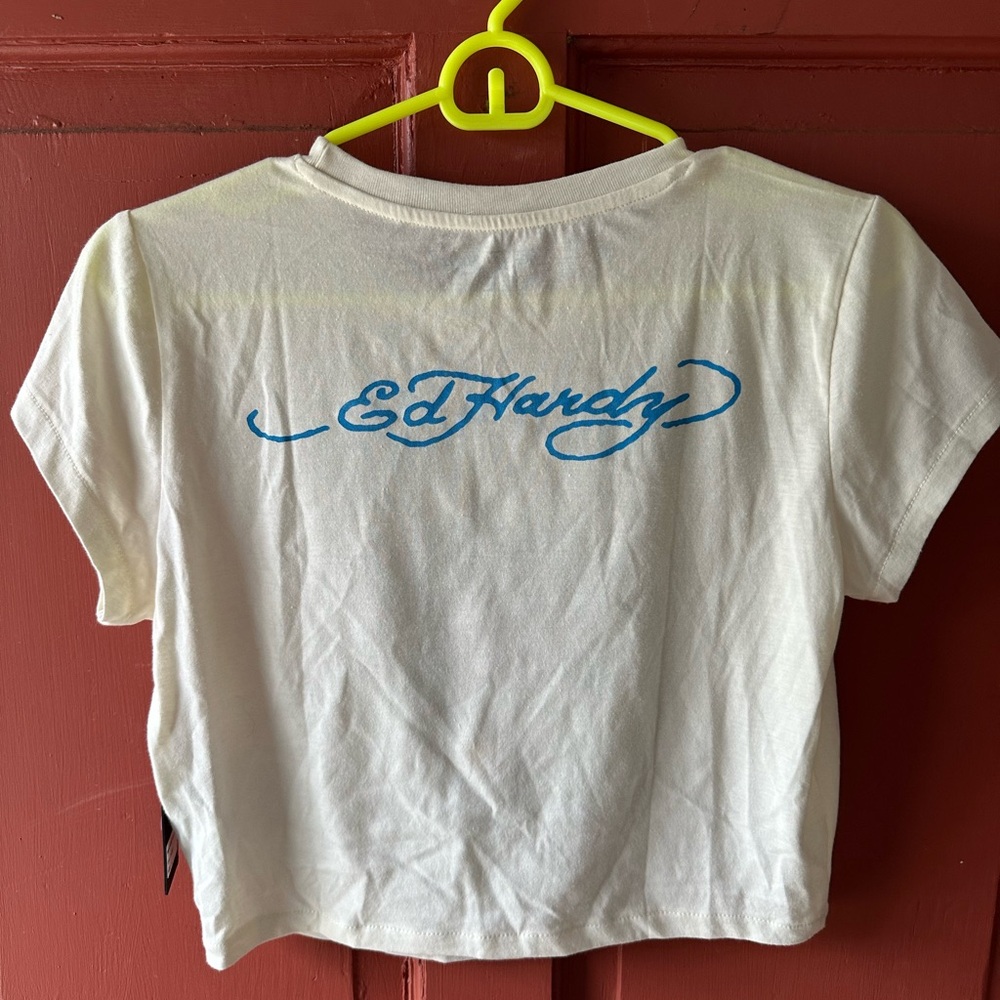Ed Hardy White Graphic T-Shirt - Picture 3 of 3